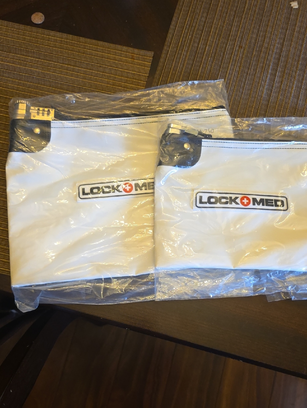 White Combination Lock Medication Pouch - Set of 2